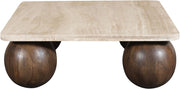 Strata Travertine And Mango Wood Coffee Table in Brown - 77017Brown-CT