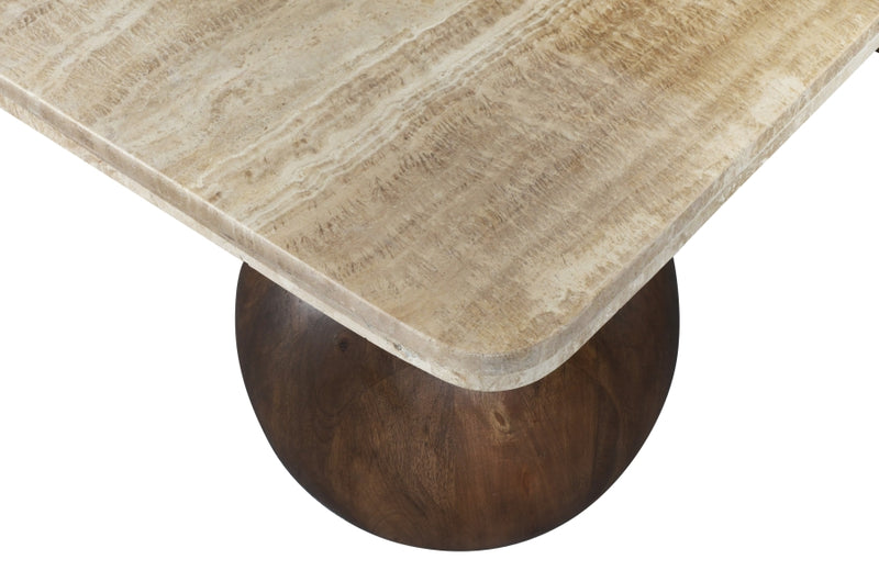 Strata Travertine And Mango Wood Coffee Table in Brown - 77017Brown-CT