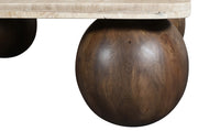 Strata Travertine And Mango Wood Coffee Table in Brown - 77017Brown-CT