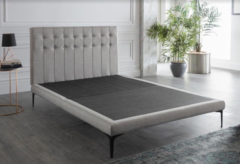 Stratton Queen Foundation & Headboard (Bell Basic Light Grey) 1 Piece - 28STTX700200003