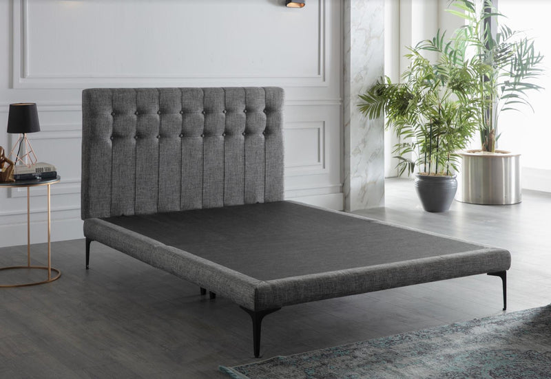 Stratton Twin Foundation & Headboard (Bell Basic Grey) 1 Piece - 28STTS100200004