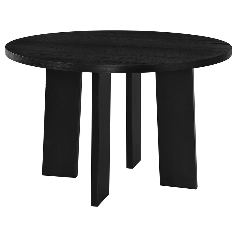 Strouse 47-inch Round Wood Dining Room Table Black - 193940BLK