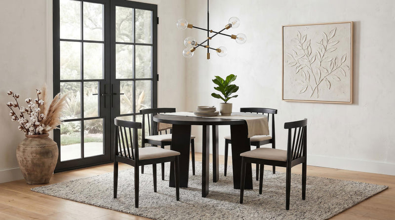 Strouse 47-inch Round Wood Dining Room Table Black - 193940BLK