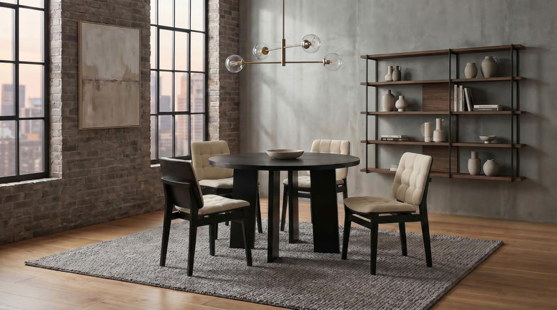 Strouse 47-inch Round Wood Dining Room Table Black - 193940BLK
