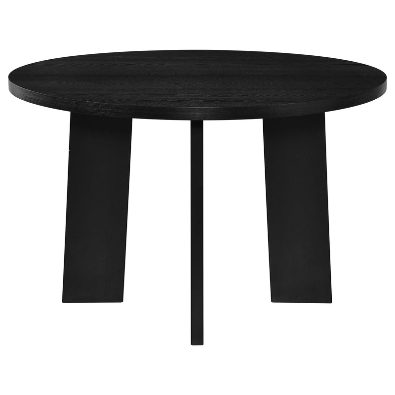 Strouse 47-inch Round Wood Dining Room Table Black - 193940BLK