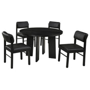 Strouse 5-piece Dining Set Black - 193940BLK-S5C