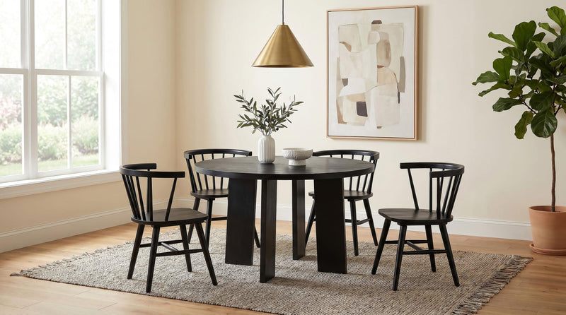 Strouse 5-piece Dining Set Black - 193940BLK-S5F