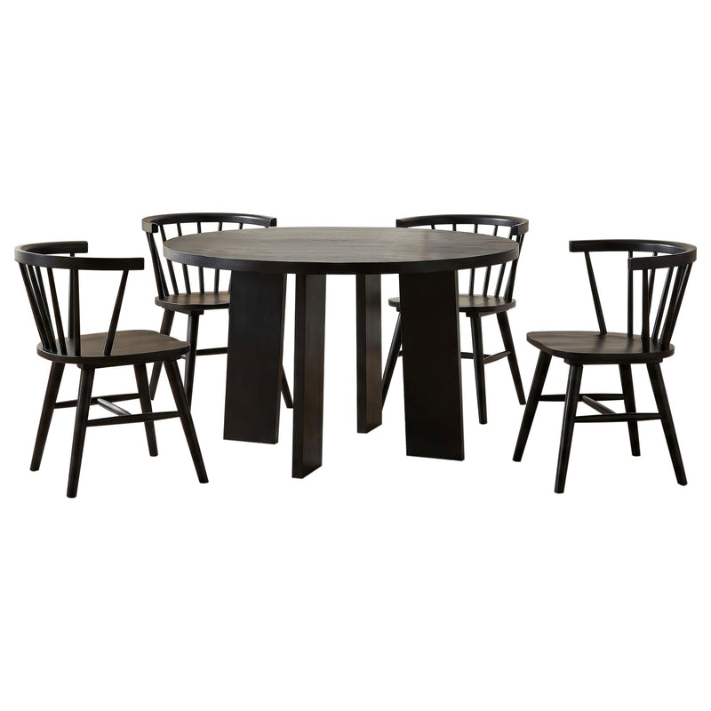 Strouse 5-piece Dining Set Black - 193940BLK-S5F