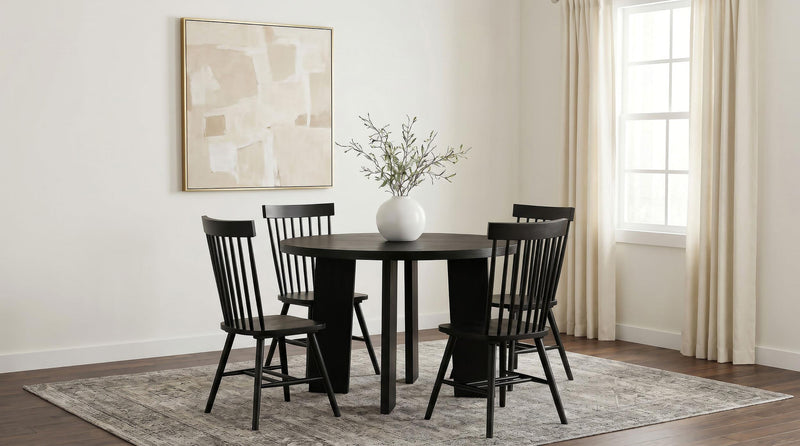 Strouse 5-piece Dining Set Black - 193940BLK-S5G