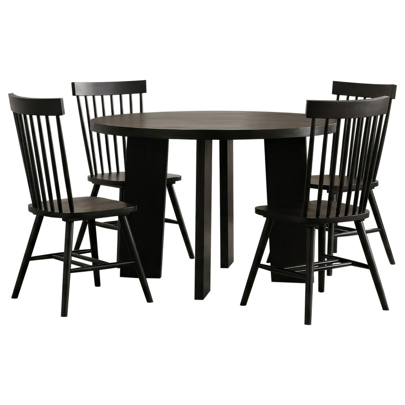 Strouse 5-piece Dining Set Black - 193940BLK-S5G
