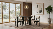 Strouse 5-piece Dining Set Cream and Black - 193940BLK-S5B