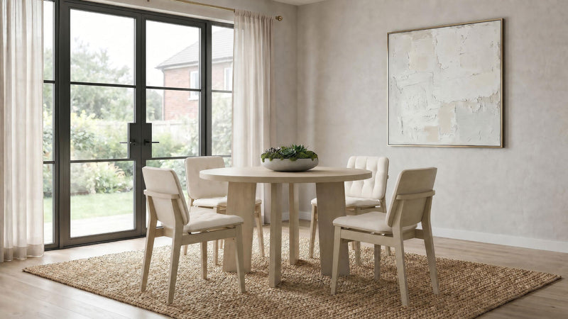 Strouse 5-piece Dining Set Cream and Natural Oak - 193940NAT-S5D