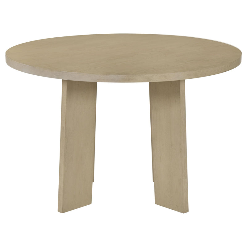 Strouse 5-piece Dining Set Cream and Natural Oak - 193940NAT-S5D
