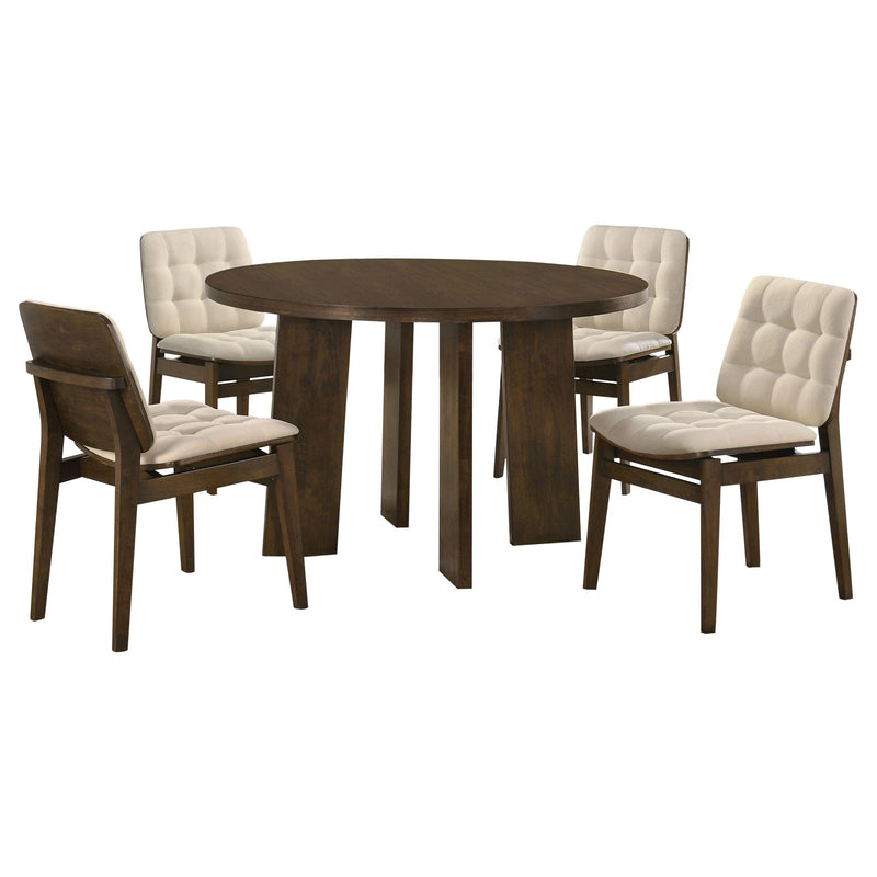 Strouse 5-piece Dining Set Cream and Walnut - 193940WAL-S5D