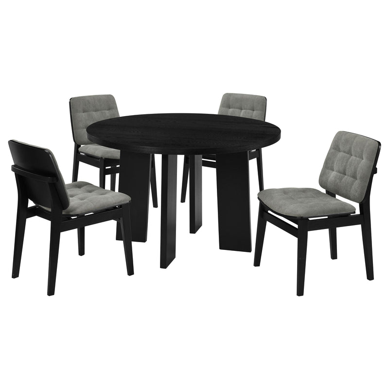 Strouse 5-piece Dining Set Grey and Black - 193940BLK-S5E