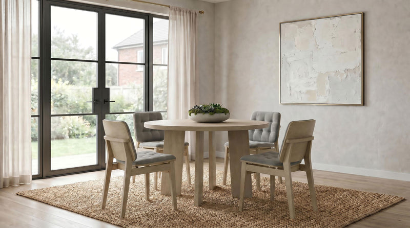 Strouse 5-piece Dining Set Grey and Natural Oak - 193940NAT-S5E