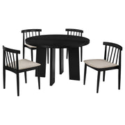 Strouse 5-piece Dining Set Wheat and Black - 193940BLK-S5A