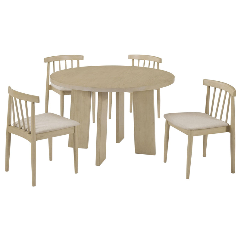 Strouse 5-piece Dining Set Wheat and Natural Oak - 193940NAT-S5A