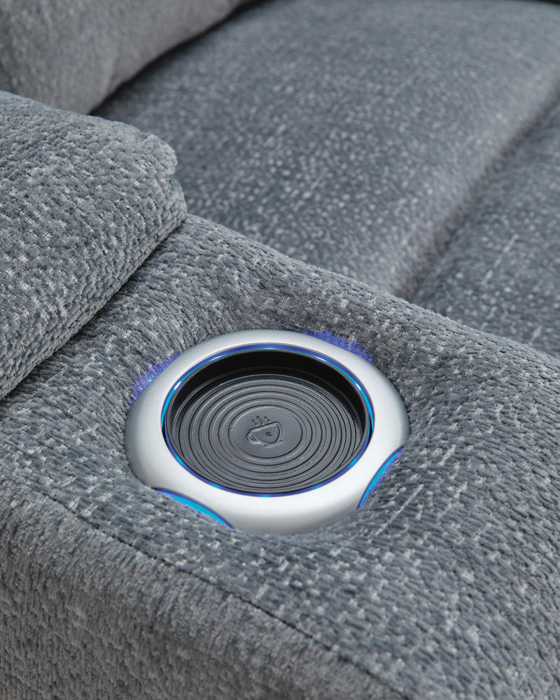 Studio Cave Sofa and Loveseat in Steel - PKG021814