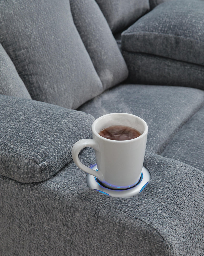 Studio Cave Sofa and Loveseat in Steel - PKG021814
