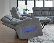 Studio Cave Sofa and Loveseat in Steel - PKG021814