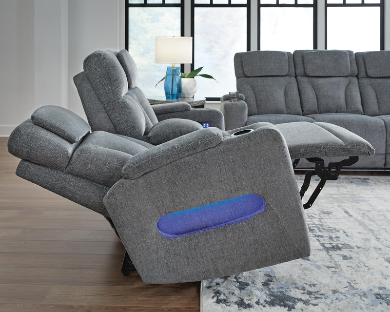 Studio Cave Sofa and Loveseat in Steel - PKG021814