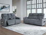 Studio Cave Sofa and Loveseat in Steel - PKG021814