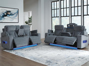 Studio Cave Sofa and Loveseat in Steel - PKG021814