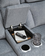 Studio Cave Sofa and Loveseat in Steel - PKG021814