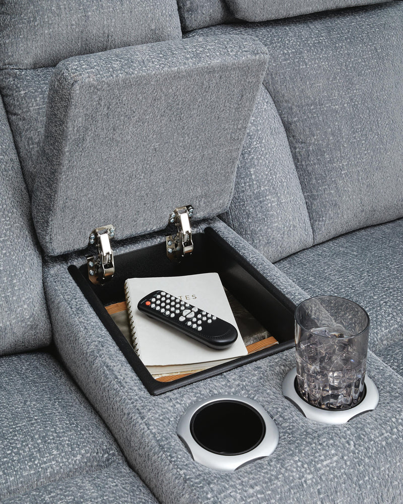 Studio Cave Sofa and Loveseat in Steel - PKG021814