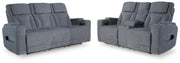 Studio Cave Steel Power Reclining Sofa and Loveseat - PC49802U1