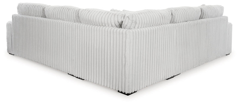 Stupendous 3-Piece Sectional with Ottoman in Alloy - PKG016459