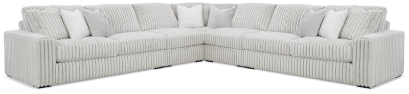 Stupendous 5-Piece Sectional with Ottoman in Alloy - PKG016461