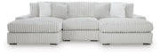 Stupendous Alloy 3-Piece Sectional with Double Chaise - 25903S4