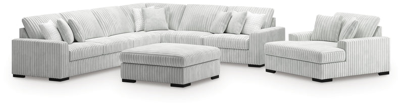 Stupendous Alloy 4-Piece Sectional, Oversized Chaise and Ottoman - 25903U1