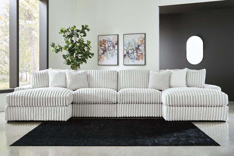 Stupendous Alloy 4-Piece Sectional with Double Chaise - 25903S5