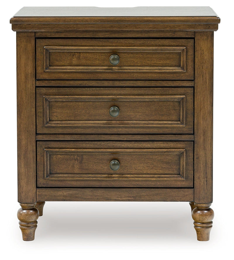 Sturlayne California King Upholstered Panel Bed with 2 Nightstands in Brown from Ashley - Luna Furniture