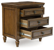 Sturlayne California King Upholstered Panel Bed with 2 Nightstands in Brown from Ashley - Luna Furniture