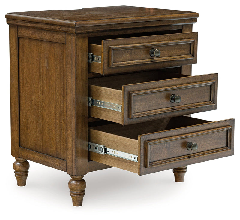 Sturlayne California King Upholstered Panel Bed with 2 Nightstands in Brown from Ashley - Luna Furniture