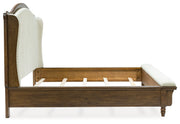 Sturlayne King Upholstered Panel Bed with Dresser in Brown from Ashley - Luna Furniture