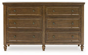 Sturlayne Queen Upholstered Panel Bed with Dresser in Brown from Ashley - Luna Furniture