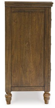 Sturlayne Queen Upholstered Panel Bed with Dresser in Brown from Ashley - Luna Furniture