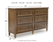 Sturlayne Queen Upholstered Panel Bed with Dresser in Brown from Ashley - Luna Furniture