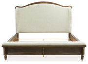 Sturlayne Queen Upholstered Panel Bed with Dresser in Brown from Ashley - Luna Furniture