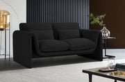 Stylus 64" Boucle Fabric Upholstered Loveseat in Black - 198Black-L