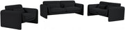 Stylus 64" Boucle Fabric Upholstered Loveseat in Black - 198Black-L