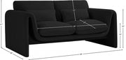 Stylus 64" Boucle Fabric Upholstered Loveseat in Black - 198Black-L