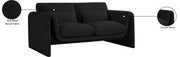Stylus 64" Boucle Fabric Upholstered Loveseat in Black - 198Black-L