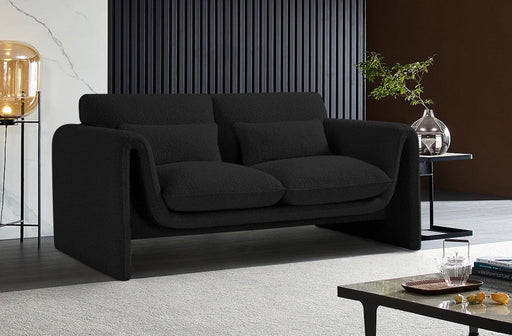 Stylus 64" Boucle Fabric Upholstered Loveseat in Black - 198Black-L