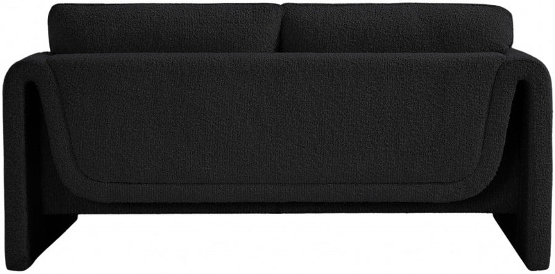 Stylus 64" Boucle Fabric Upholstered Loveseat in Black - 198Black-L
